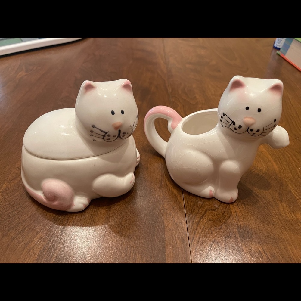 Hand painted cream and sugar ceramics